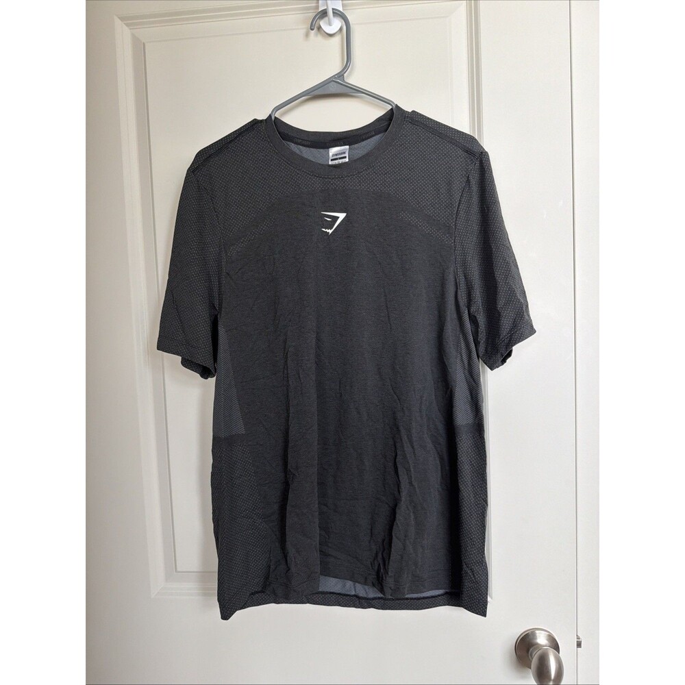 Gymshark Men’s L Lightweight Seamless Tee Black/Silhouette Gray